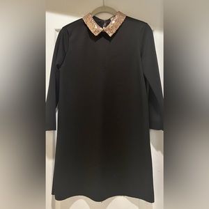 Black Mini dress with sequence collar